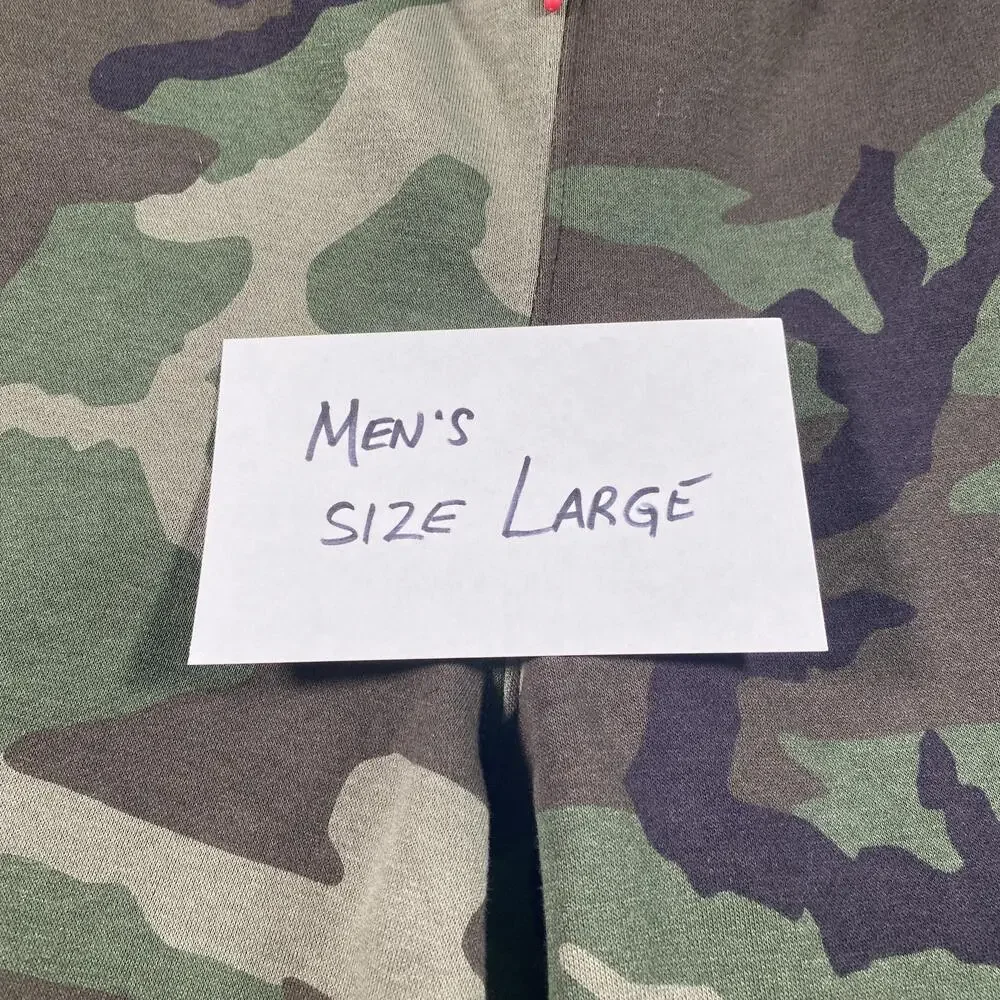 Jordan Shorts Mens Large Green Camo Fleece Sweat Nike Air Basketball Athletic